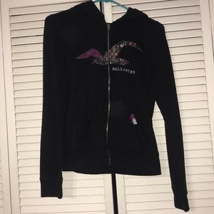 black Hollister zip-up